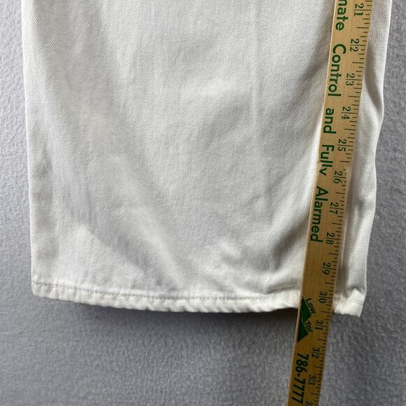 ZARA Jeans Womens 8 Mom High Waist Wide Leg Distressed 5 Pocket Denim White - Picture 8 of 11